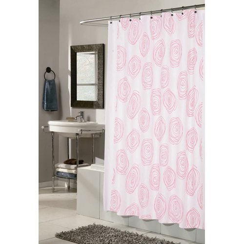 Carnation Home Fashions Lucerne Squiggle Circles Shower Curtain