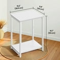 thumbnail image 6 of LEDREM Industrial 2-Pack Accent End Tables, Sturdy Steel Frame & Particleboard, Easy assembly, Adjustable Feet Slim Side Table, Brown, White, 6 of 7