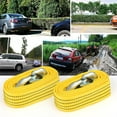 thumbnail image 2 of Htwon 2Pack 13FT 5Tons Car Heavy Duty Tow Strap W/ Hooks Emergency Rope Cable Towing, 2 of 11