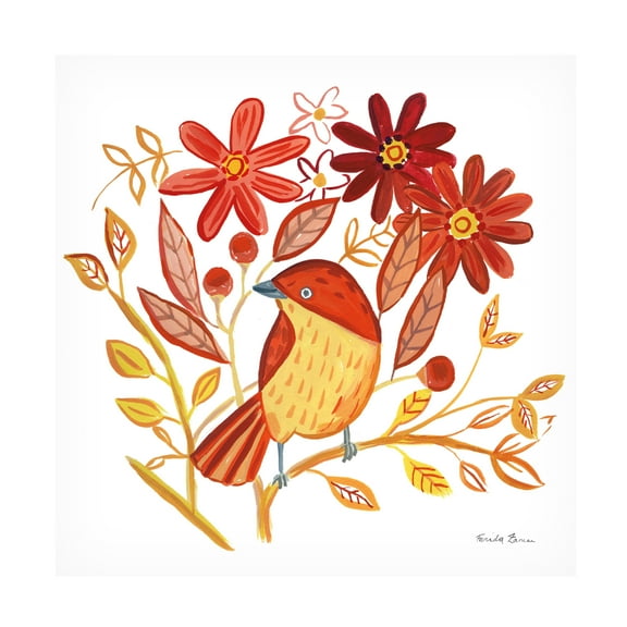 Farida Zaman 'Orange Bird II' Canvas Art