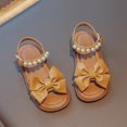 thumbnail image 3 of Povozer Toddler Girl Sandals Children's Soft Sole Shoes Fashion Girls' Bow Princess Shoes Baby Beach Shoes (Yellow, 11.5 Little Child), 3 of 5
