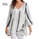 thumbnail image 3 of Qarigey Camiseta de mujer Blusa suelta de manga larga Top de rayas con cuello en V de otoño Prendas para la parte del cuerpo Blanco XXL Qarigey AP003137-05, 3 of 6