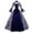 Blue, variant on Brilliant Fall Dresses for Women 2024 Maxi Glossy Pleated 3D Women Plus Size Vintage Gothic Court Collar Patchwork Bow Dress