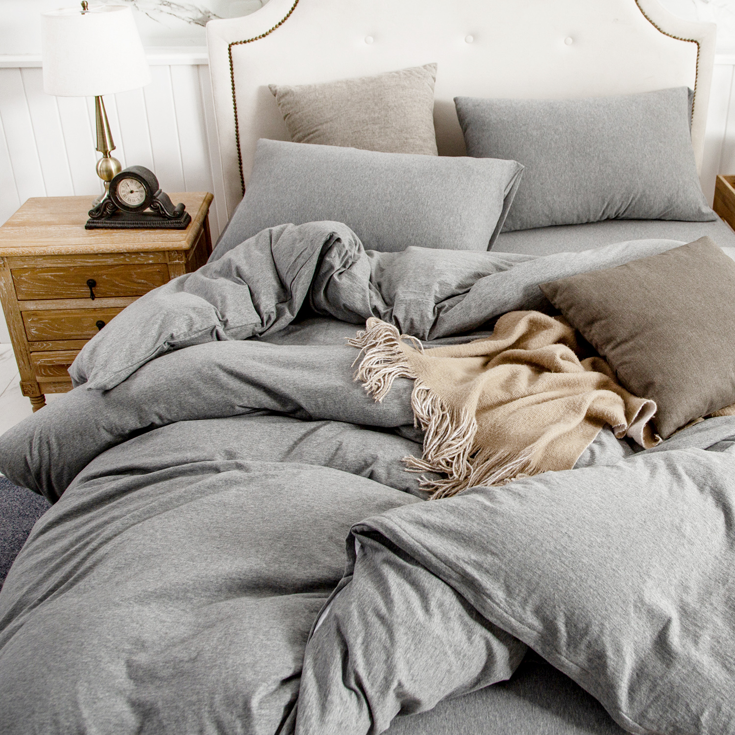 Pure Era Ultra Soft 100 Cotton Jersey Knit King Size Duvet Cover Sets