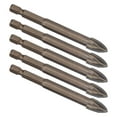 thumbnail image 2 of 5Pcs Cross Drill Bit 1/4in Hex Shank Tile Glass Ceramic Concrete Hole Opener Hard Alloy Tool12mm, 2 of 5