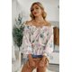 thumbnail image 2 of ABPHQTO Blusa de mujer con hombros descubiertos y estampado floral morado, 2 of 5
