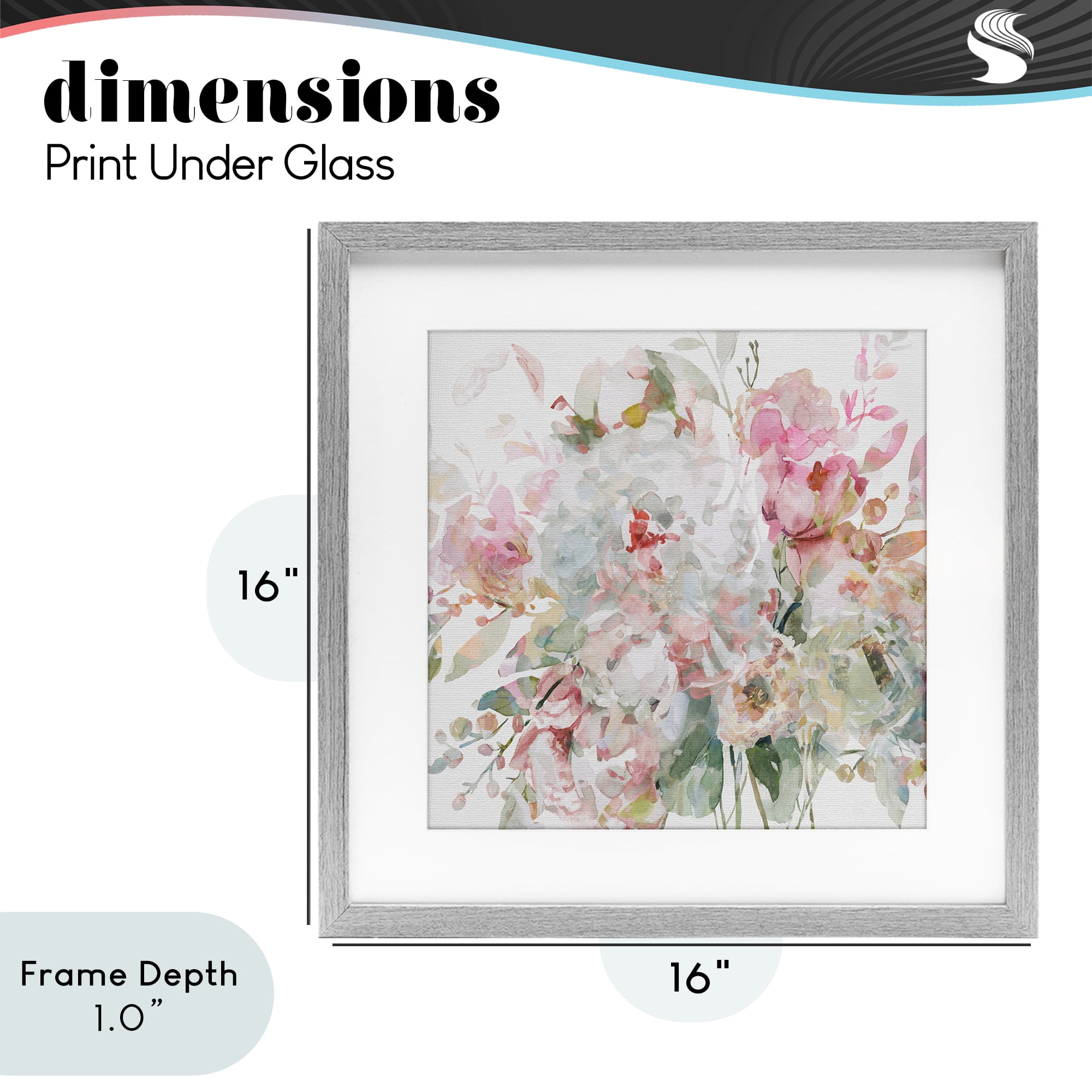 Stupell Industries Romantic Pastel Blossoms Gray Framed Print Under Glass, design by Carol Robinson