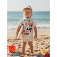thumbnail image 6 of BemeyourBBs BemeyourBBs Toddlers Baby Boys 3 Piece Swimsuit Infant Boy Bathing Suit Swim Shirt Trunk Shorts Set and Sun Hat Short Sleeve Swimwear Sunsuit UPF 50+ Rash Guard, 6 of 9