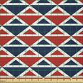 thumbnail image 2 of Ambesonne Americana Fabric by the Yard Microfiber, Half Triangles, 10 Yards, Red Dark Blue and White, 2 of 2