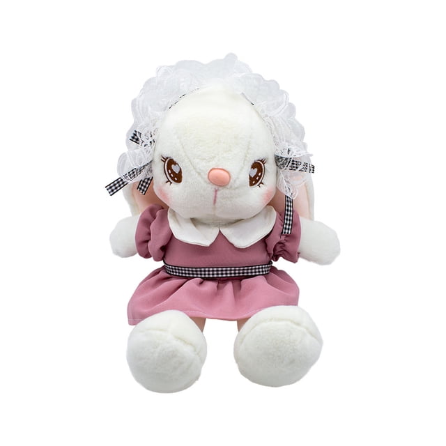 Conejo De Peluche Suave Con Vestido Rosa Rabbit Bunny Importadora La Merced Tela Suave Hipoalergénica