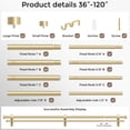 thumbnail image 4 of HEI! DEAR 1" Adjustable Gold Double Curtain Rod Set for Windows Heavy Duty with End Cap Finials,36-120", 4 of 7