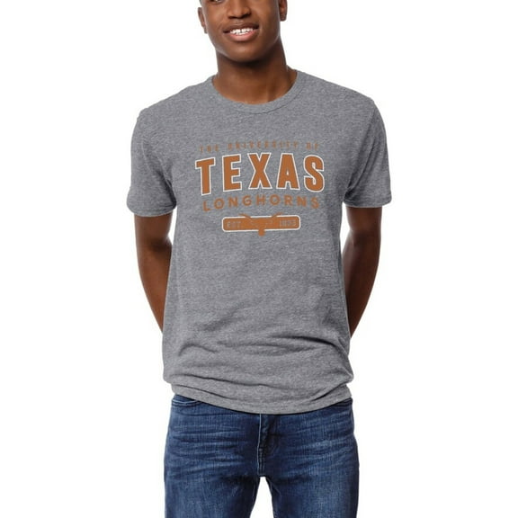 Men's League Collegiate Wear Heather Gray Texas Longhorns Victory Falls Tri-Blend T-Shirt