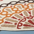 thumbnail image 4 of SAFAVIEH Veranda Axum Geometric Indoor/Outdoor Area Rug, Creme/Red, 5'3" x 5'3" Round, 4 of 6