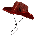 thumbnail image 4 of Light up LED Flashing Sequin Cowboy Hat (Red) – Sparkly Glitter Cowgirl Hat for Disco, Birthday, Party by PartyGlowz, 4 of 7