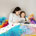 thumbnail image 5 of jejeloiu Marble Liquid Full Size Comforter Sets,Ombre Fluid Watercolor Bedding Comforter Set,Gradient Multicolor Bedding Sets For Girls Kids,Luxury Bedroom Decor Reversible,3-Piece, 5 of 8
