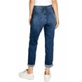 thumbnail image 3 of Wax Jean Women's Juniors High Rise Cuffed Mom Jeans (3, Dark), 3 of 4