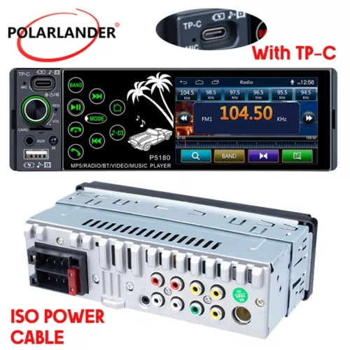 MP5 Player Single Din 3.8'' IPS Touch Screen Bluetooth Hands-Free Car Stereo Input System ‌Multimedia Car Audio FM/AUX/USB