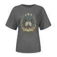 thumbnail image 4 of Bibifish Womens Oversized T-Shirt Boho Chic Airy Butterfly Moon Phase & Wreath Print Tee Soft Breathable Casual Daily & Outdoor T-Shirt, 4 of 4