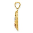 thumbnail image 2 of Real 14kt Tri-color Polished #1 MOM Shadowbox Pendant; for Adults and Teens; for Women and Men, 2 of 4