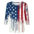 thumbnail image 6 of Meichang American Flag Tee Shirts for Women Stars and Stripes Graphic T Shirts 3/4 Sleeve Loose Fit Crew Neck T-Shirts Patriotic Independence Day Clothes, 6 of 6