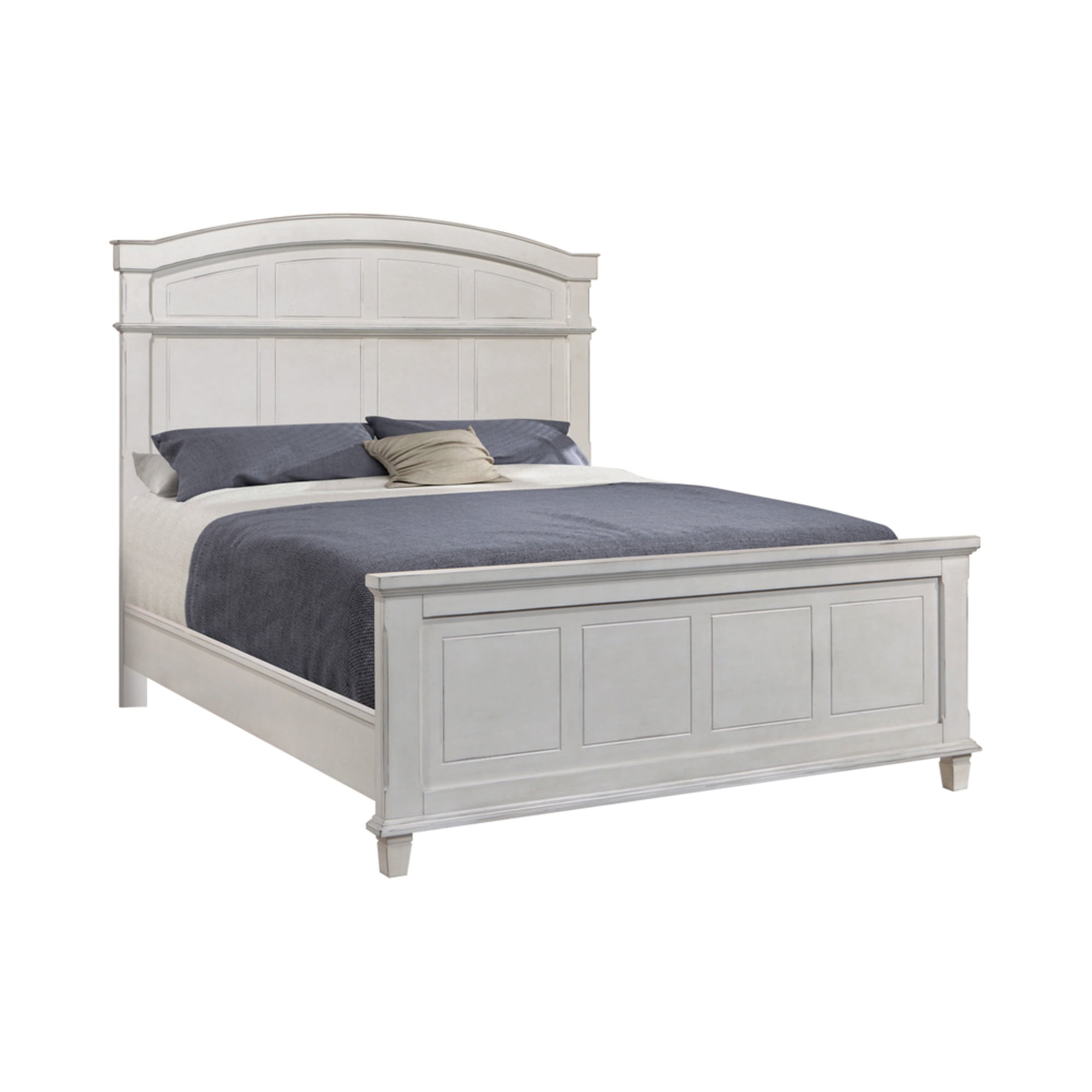 Farmhouse Style Arched Panel California King Bed with Molded Details