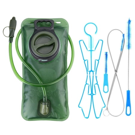 Hydration Bladder 2 Liter Leak Proof Water Reservoir/Cleaning Kit, BPA Free Hydration Pack Replacement, Military Class Quality, Wide-Opening,Shutoff Valve, Best for (Best Hydration Pack For Mud Run)