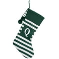 thumbnail image 3 of Christmas Tree Hanging Ornament Green Stripe Letter Socking,Christmas Green White Stripe Knitting Stocking Striped Christmas Decorations Stocking for Xmas Tree Fireplace Decor, 3 of 5