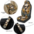 thumbnail image 6 of Xixirimido Breathable Car Seat Cover Set of 5 PU Leather Front Seats with Seat Belt & Console Covers Universal Fit Automotive Accessories, Sunflower Cowhide Highland Cattle, 6 of 8