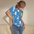 thumbnail image 3 of Saiise Motif Chiens Mignons Grenouillère à Manches Courtes Col Rond Pyjama Extensible avec Fermeture à Pression-Moyen, 3 of 7