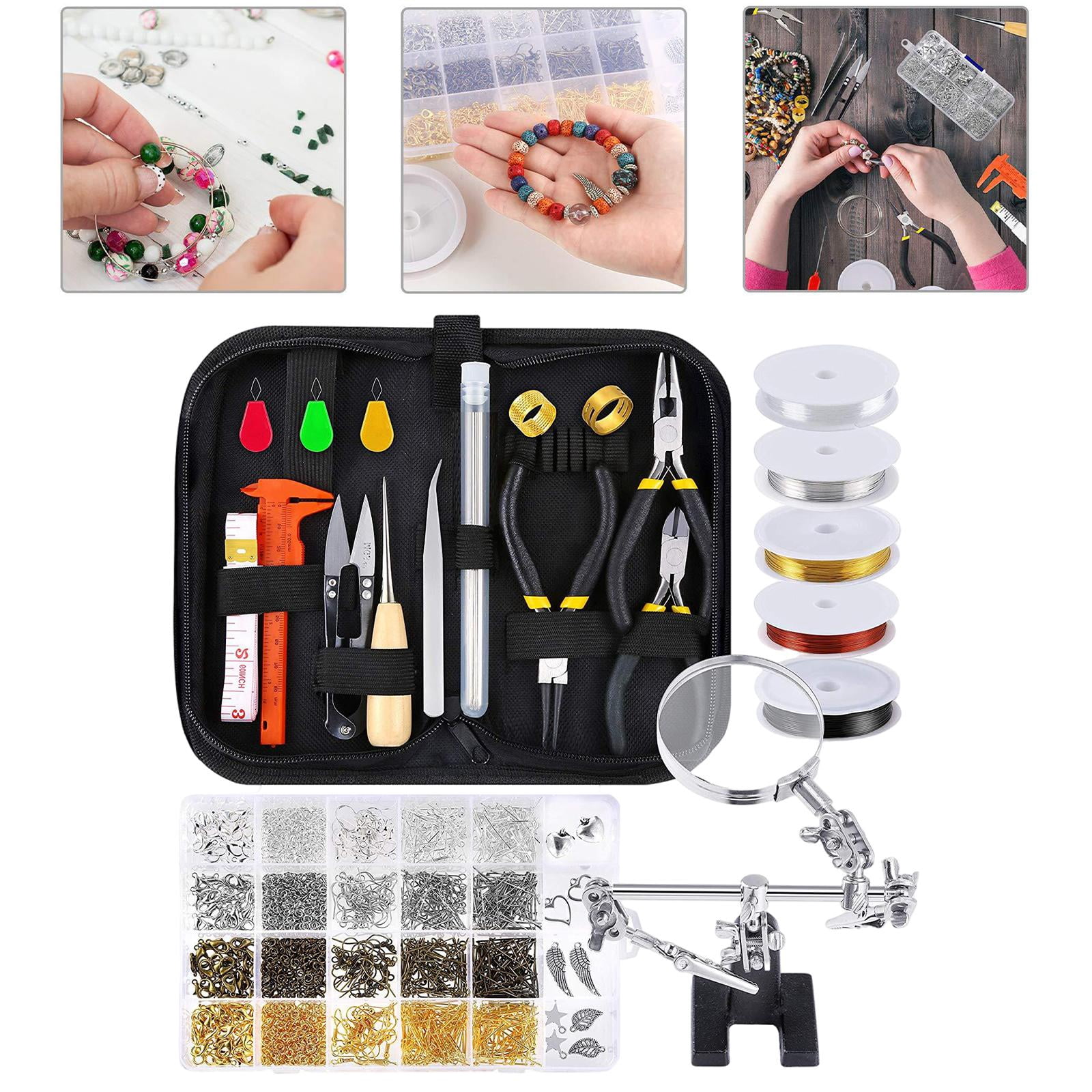 GUOOL 1116pcs Jewelry Kit with Jewelry Pliers Tools Jewelry Wire And Jewelry Accessories for Earrings, Necklaces, Bracelets Jewelry Making And Repair