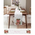 thumbnail image 3 of Ldtrchee Christmas Table Runner 72 Inches, Cowboy Xmas Botanical Watercolor Bed Runner Dresser Scarves Tabletop for Indoor Outdoor Parties/Ceremony/Banquet, 18" x 72", 3 of 8