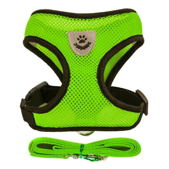 Typpkmm Dogs Puppy Harness Collar with Dog Adjustable Vest Walking Lead