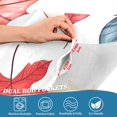 thumbnail image 3 of Yayeee Kitchen Curtains Tier Pair Light Filtering 27"x36" Rod Pocket Short Cafe Window Panel, Blue Leaves, 3 of 7