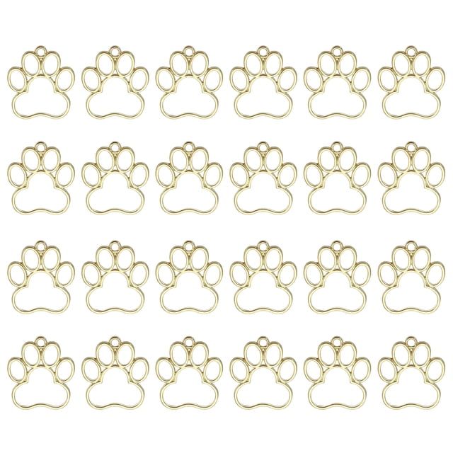 Uxcell 24Pcs Pendientes de Bisel Abierto de Aleación para Fabricación de Joyas de Resina DIY, Oro Claro