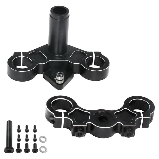 Kit de abrazadera triple delantera para motocicleta RC, abrazadera fija de suspensión delantera para 1/4 Promoto Negro