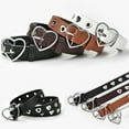 thumbnail image 5 of Yoetaun Leather Hollow Buckle Belt Heart Shaped Dresses Belt Punk Waistband Waist Belt Jeans Coat Belt Decorative Women Belt Coffee, 5 of 8