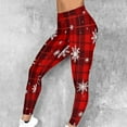 thumbnail image 2 of purcolt Women's Plus Size Christmas Leggings Snowflake Funny Xmas Graphic Elastic High Waisted No See Through Cycling Workout Yoga Pants, 2 of 9