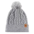 thumbnail image 3 of Otntypg Winter Beanie Hats for Women with Faux Fuzzy Pom Warm Soft Stretch Cozy Knit Fleece Thermal Snow Ski Skull Cap for Cold Weather, 3 of 5