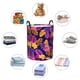 thumbnail image 4 of Fotbe Purple Flower Cesto de Ropa con Asas, Cesto Impermeable de Gran Capacidad, Bolsa de Lavado para Dormitorio, Cesto de Ropa con Ruedas y Asas-Small, 4 of 6