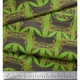 thumbnail image 2 of Soimoi Green Moss Georgette Fabric Art Nouveau Elements Art & Craft Printed Craft Fabric by the Yard 42 Inch Wide, 2 of 3