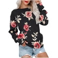 thumbnail image 2 of Ailaofu Womens Casual Crewneck Sweatshirt Long Sleeve Tops Cute Pullover Loose Fit, 2 of 5