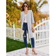 thumbnail image 4 of Ekouaer Zipper Robes for Women 3/4 Sleeves Lightweight House Coat Zip Up Bathrobe Soft Nightgown with Pockets, 4 of 6