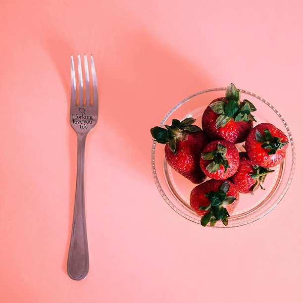 Tenedor grabado con letras, tenedores de cena de acero inoxidable Tenedor grabado divertido Cubiertos Tenedores de cena Tenedor de cena con letras personalizadas Tenedor tallado único ZefeiWu 8390614092242