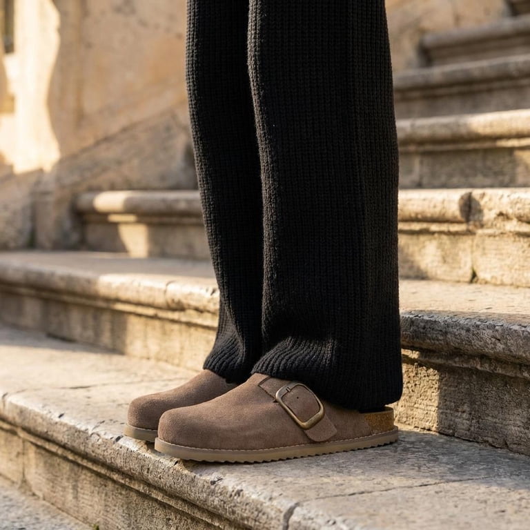 Cushionaire Blain Genuine Suede Clogs for Women | Slip-On Mules