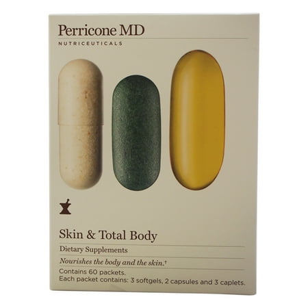 Skin and Total Body Supplements by Perricone MD for Unisex - 60 Pc Packet 3 Softgels, 2 Capsules, 3 C