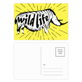 thumbnail image 1 of Black Animal Rhinoceros Outline Natural Postcard Set Birthday Mailing Thanks Greeting Card, 1 of 3