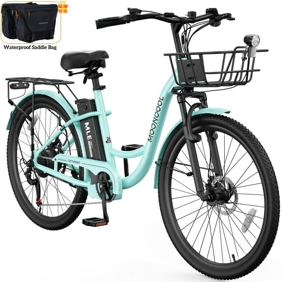 Lilypelle Electric Bike for Women Adults, 700W Motor 20MPH, 50 Miles Electric Cruiser Bike with 36V 10.4Ah Battery, 7-Speed Electric Bicycle, 26" Tires and Front Fork Suspension,UL2849