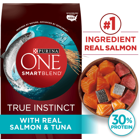 Purina ONE High Protein Natural Dry Dog Food; SmartBlend True Instinct With Real Salmon & Tuna - 27.5 lb. (Best High Energy Dog Food)