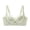 Green, variant on Women’s Floral Embroidery Lace Support Bra Nylon Spandex Breath Hollow Padded Wide Straps Deep V Side Anti-Spill Lift Bra All Day Comfort Underwear