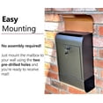 thumbnail image 3 of NACH Dominion Modern Lockable Mailbox With Built-in Newspaper Holder, Wall Mount Mailboxes for Outside With Max Rust Protection, Black and Brown, 16x10x4.5 in, MB-8000LK, 3 of 5
